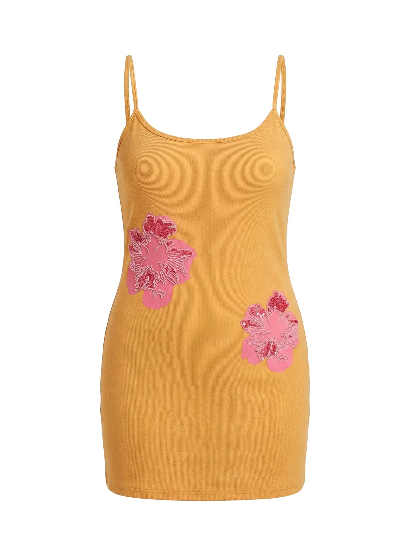 Admiration Bead Detail Mini Dress Orange Curve