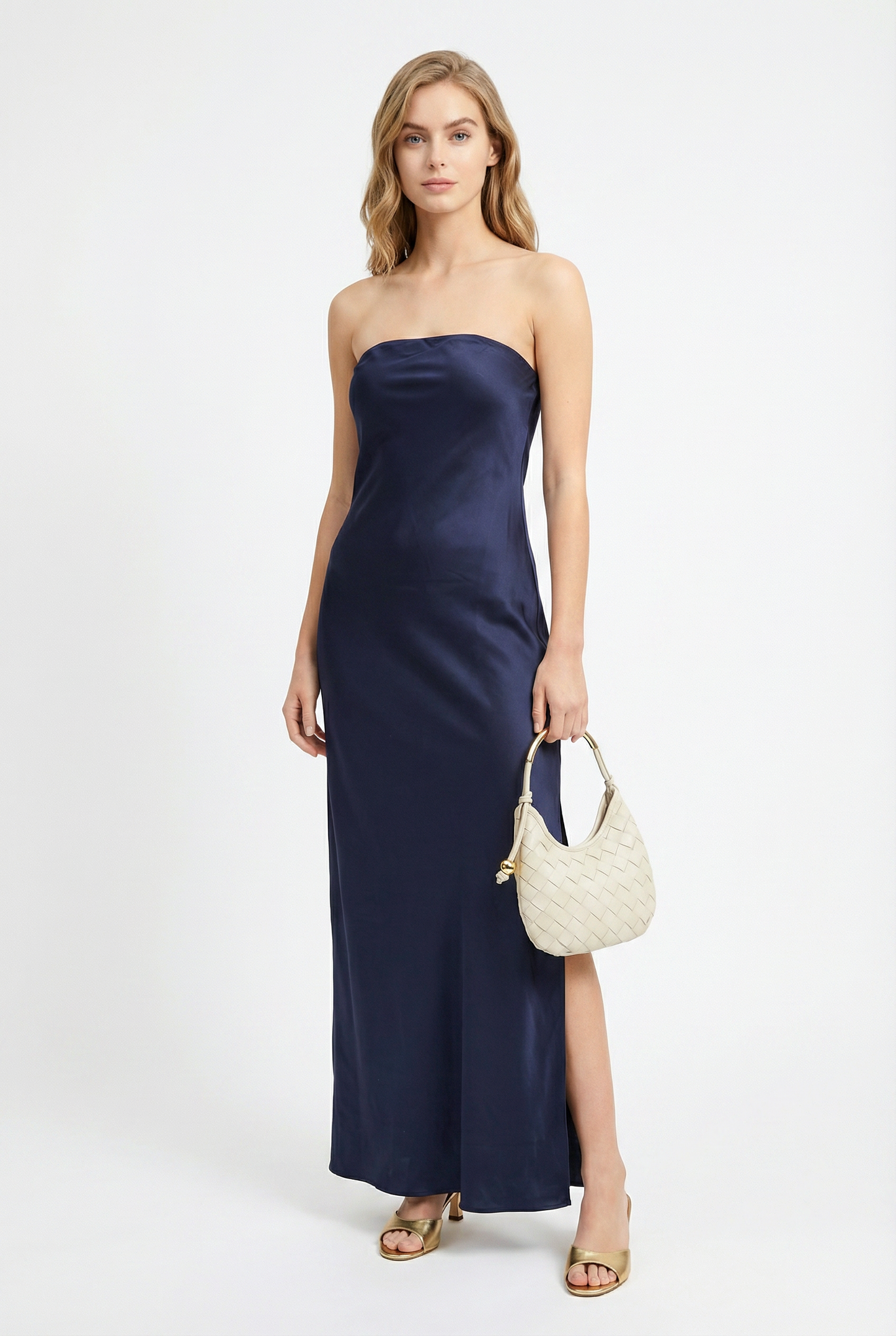 Landon Strapless Satin Dress