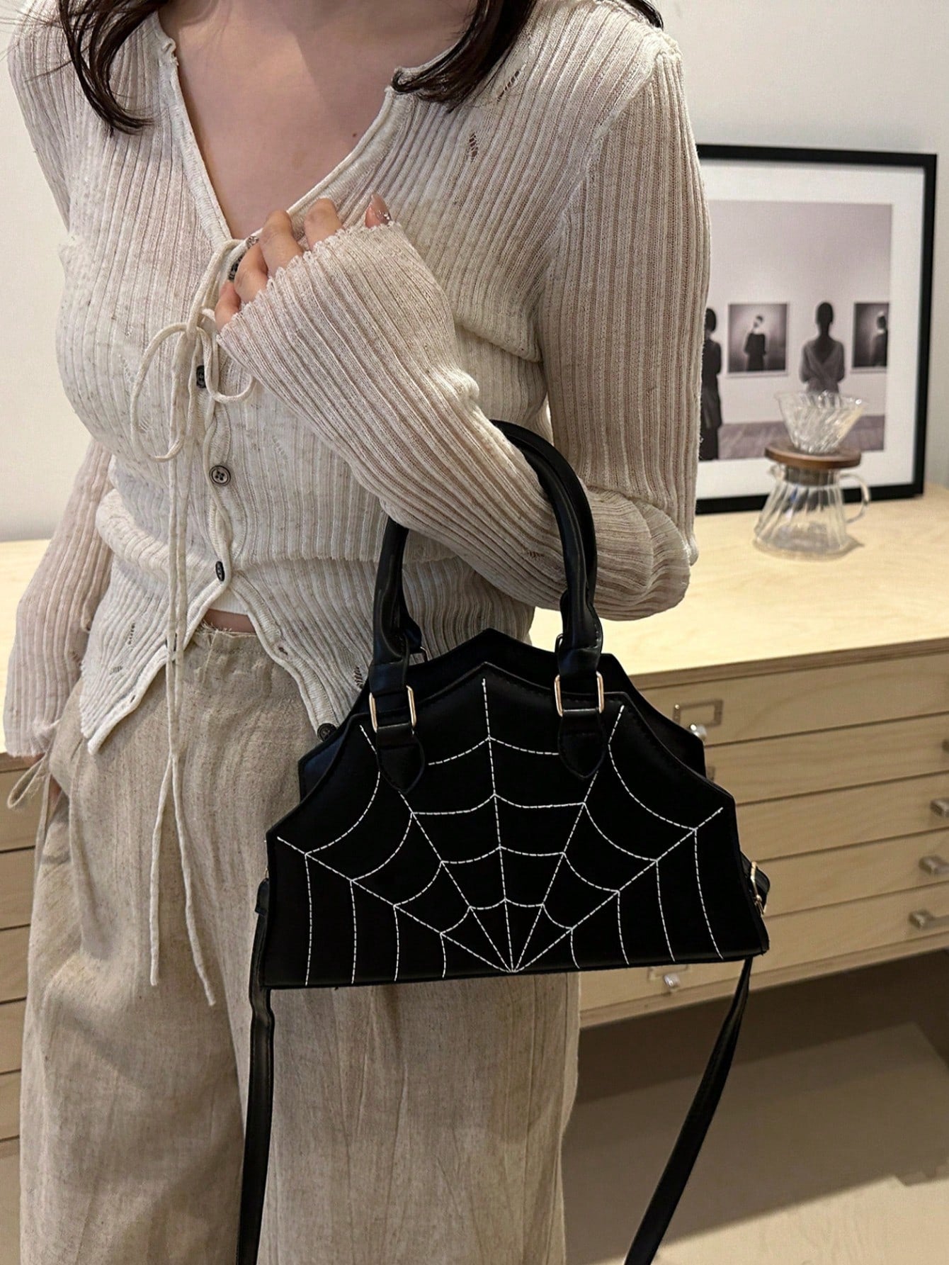 Spider Web Shaped Fashion Hand Bag, Tote Bag, Shoulder Bag