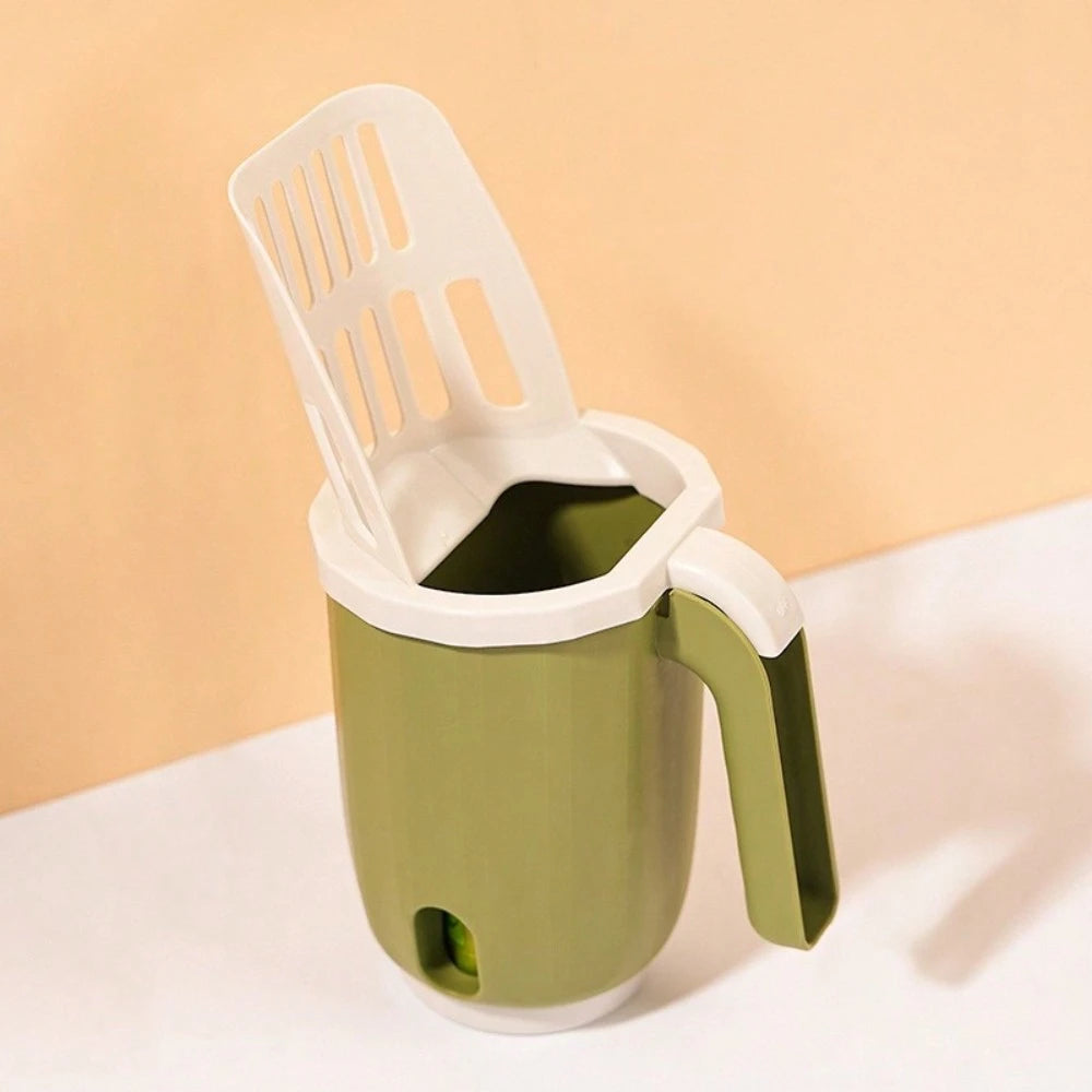 Cat Litter Scoop With Detachable Garbage Bag Holder - Plastic Shovel With Splash Guard For Easy Litter Box Cleaning - Suitable For All Cat Breeds (Garbage Bag Style Random)