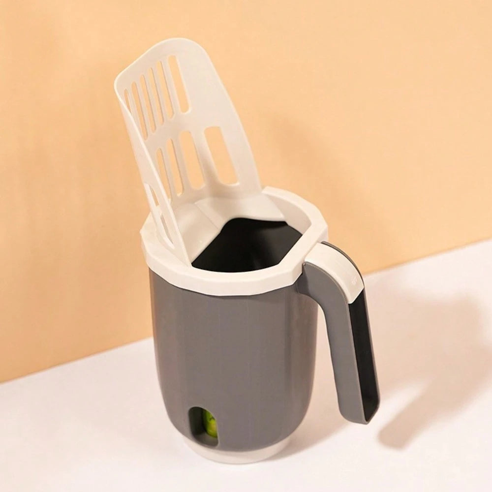 Cat Litter Scoop With Detachable Garbage Bag Holder - Plastic Shovel With Splash Guard For Easy Litter Box Cleaning - Suitable For All Cat Breeds (Garbage Bag Style Random)