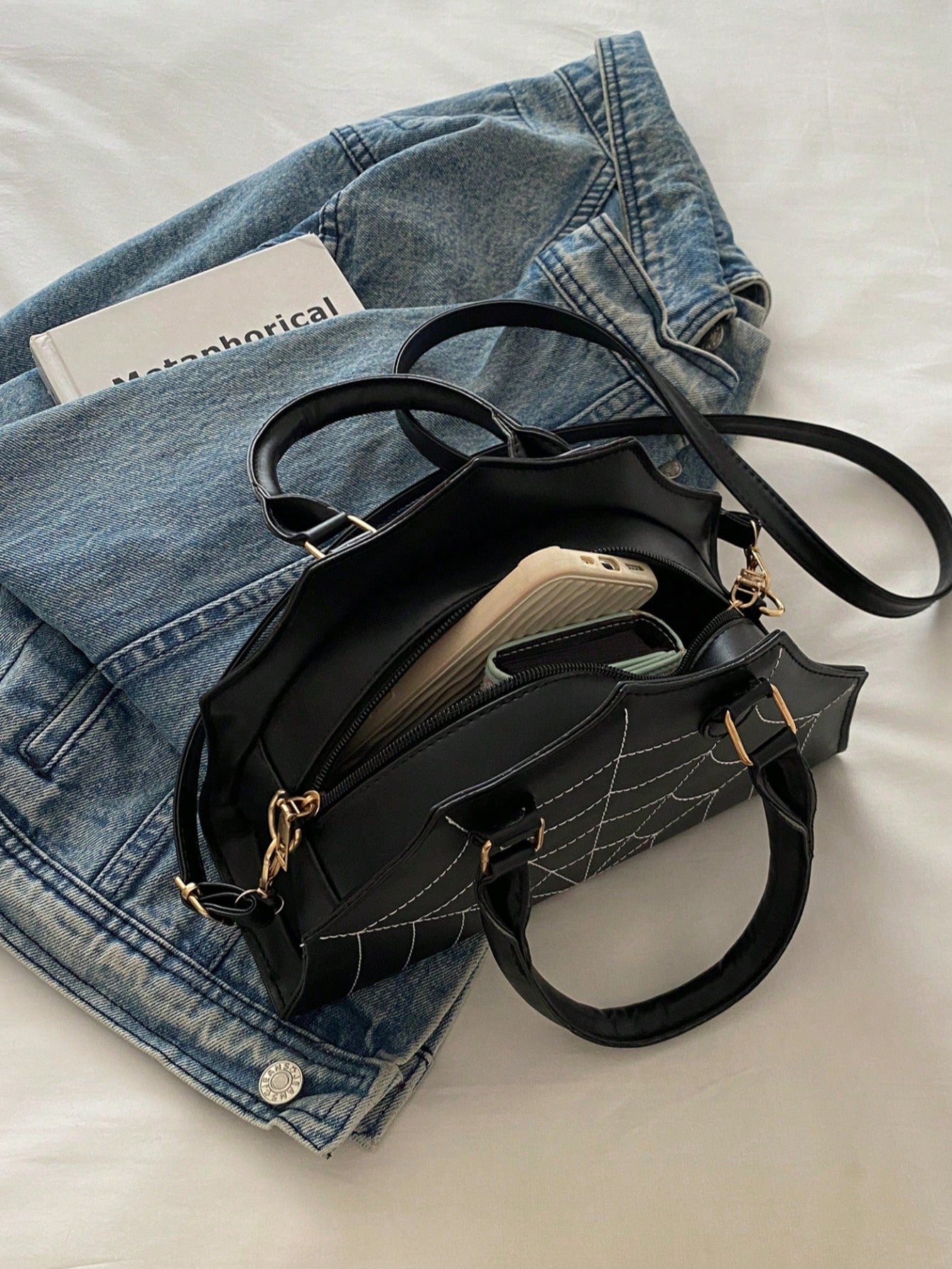 Spider Web Shaped Fashion Hand Bag, Tote Bag, Shoulder Bag
