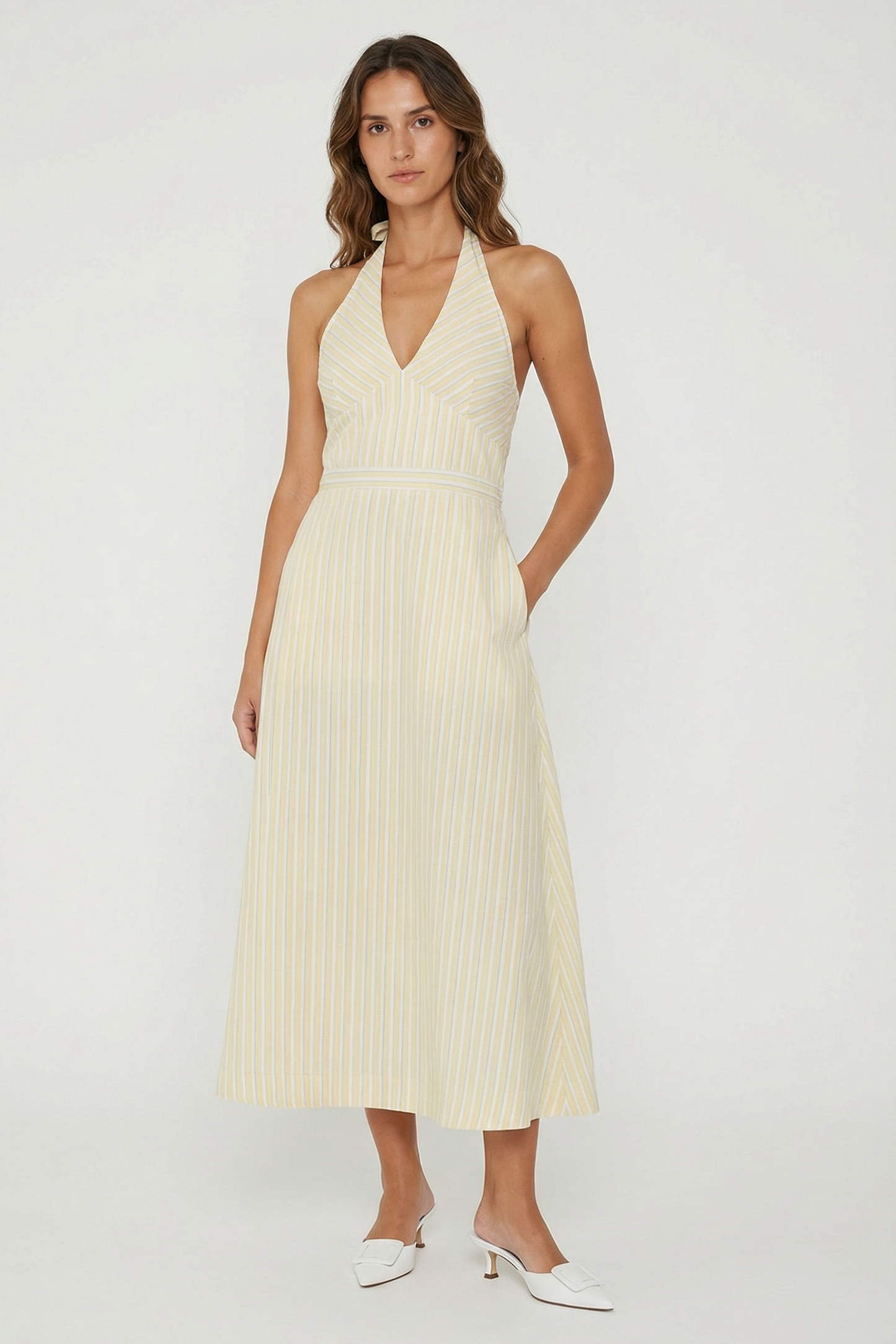 Mia Striped Midi Dress