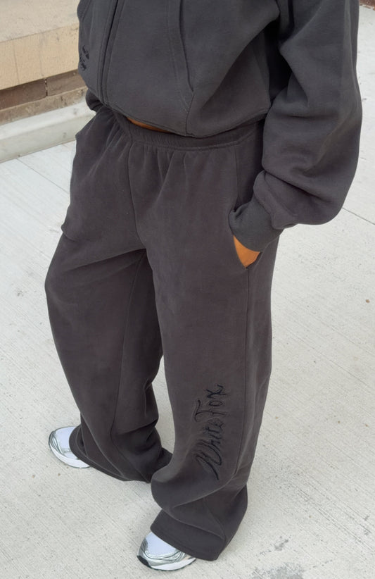 Studio 17 Willa Wide Leg Sweatpants Charcoal