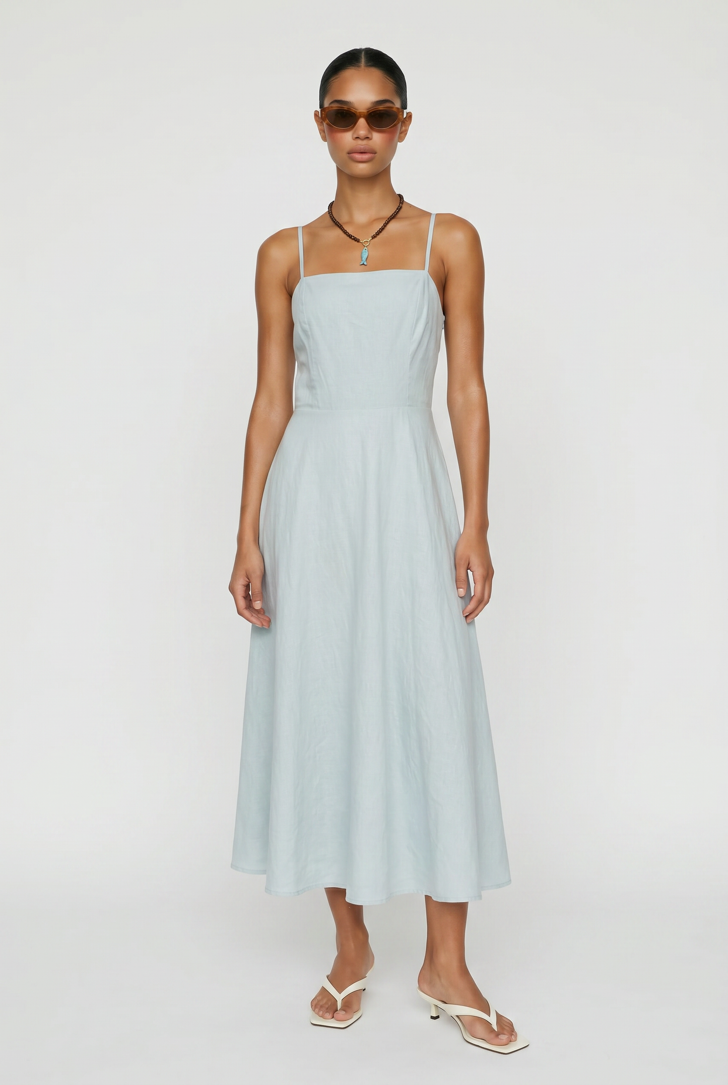 Sunset Beach Linen Midi Dress