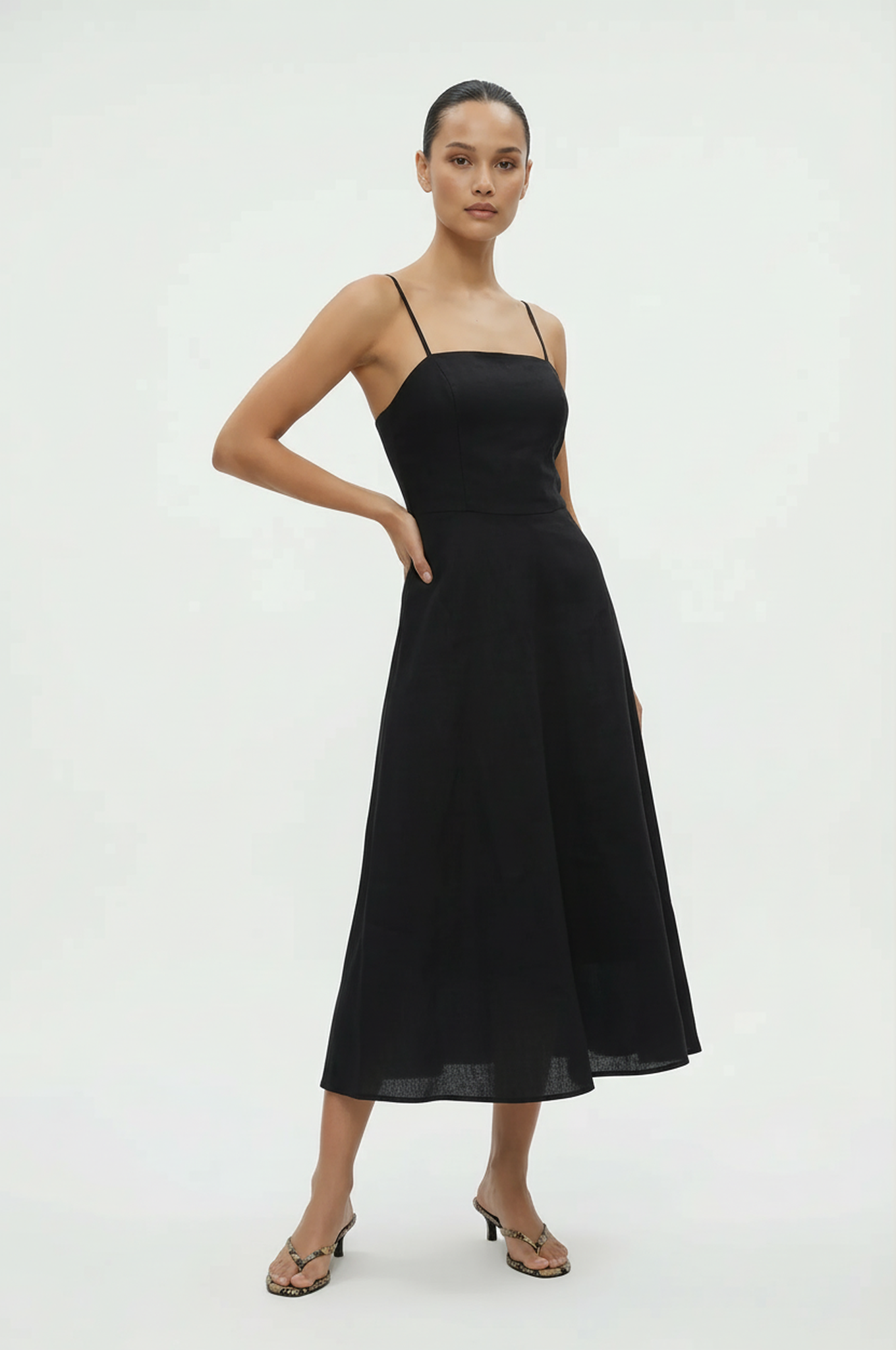 Sunset Beach Linen Midi Dress