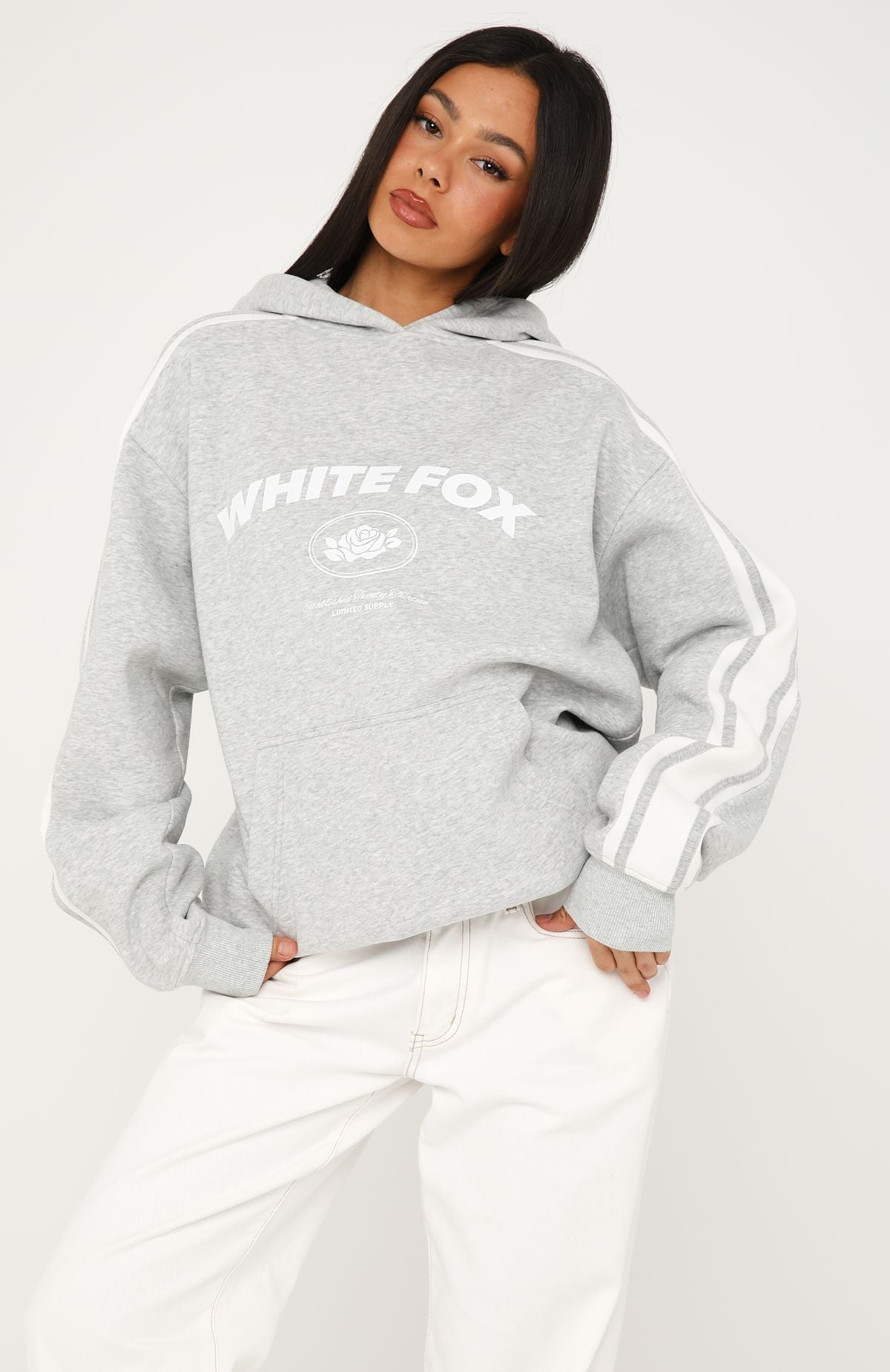 We're On A Roll Oversized Hoodie Dark Grey Marle