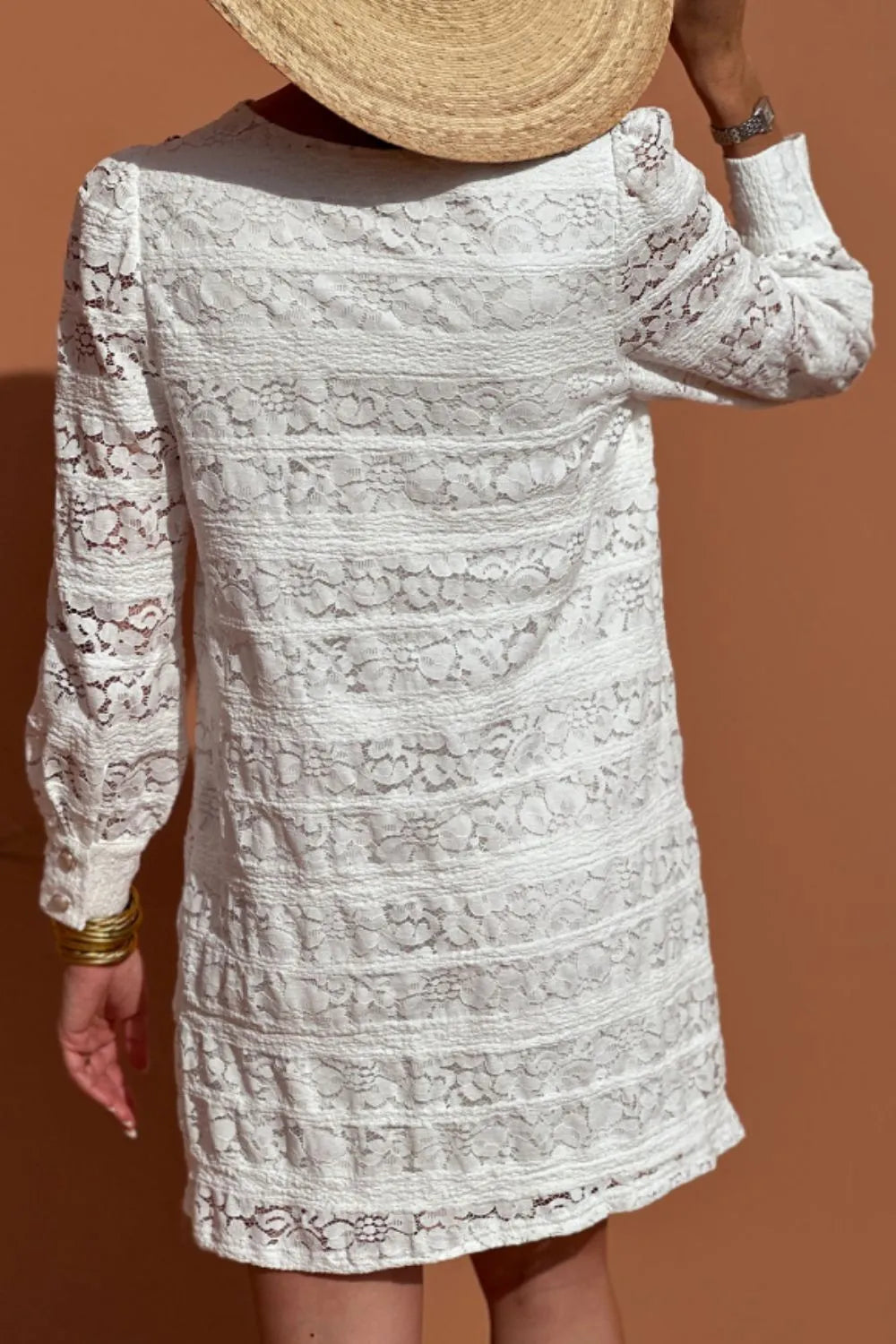Lace Long Sleeve Mini Dress