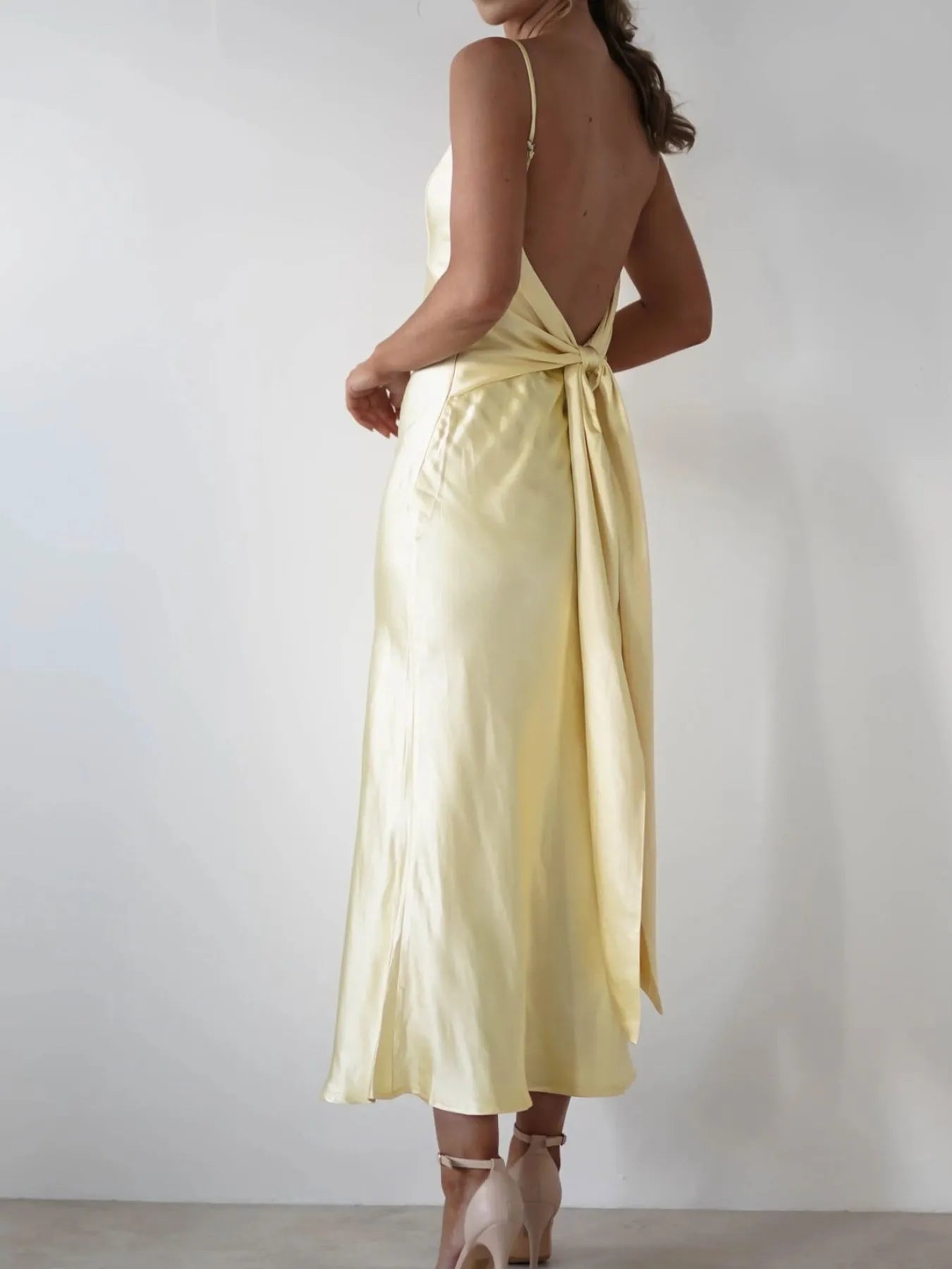 Satin Backless Cami Dress