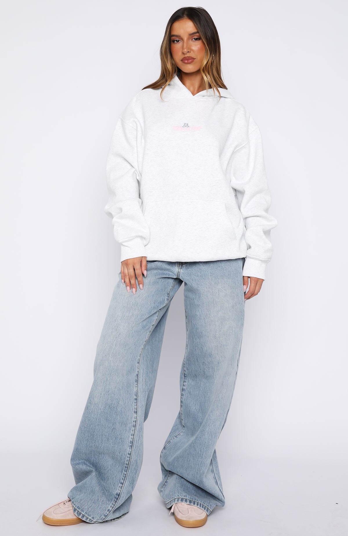 Bubbles & Foxy Friends Oversized Hoodie Frosty