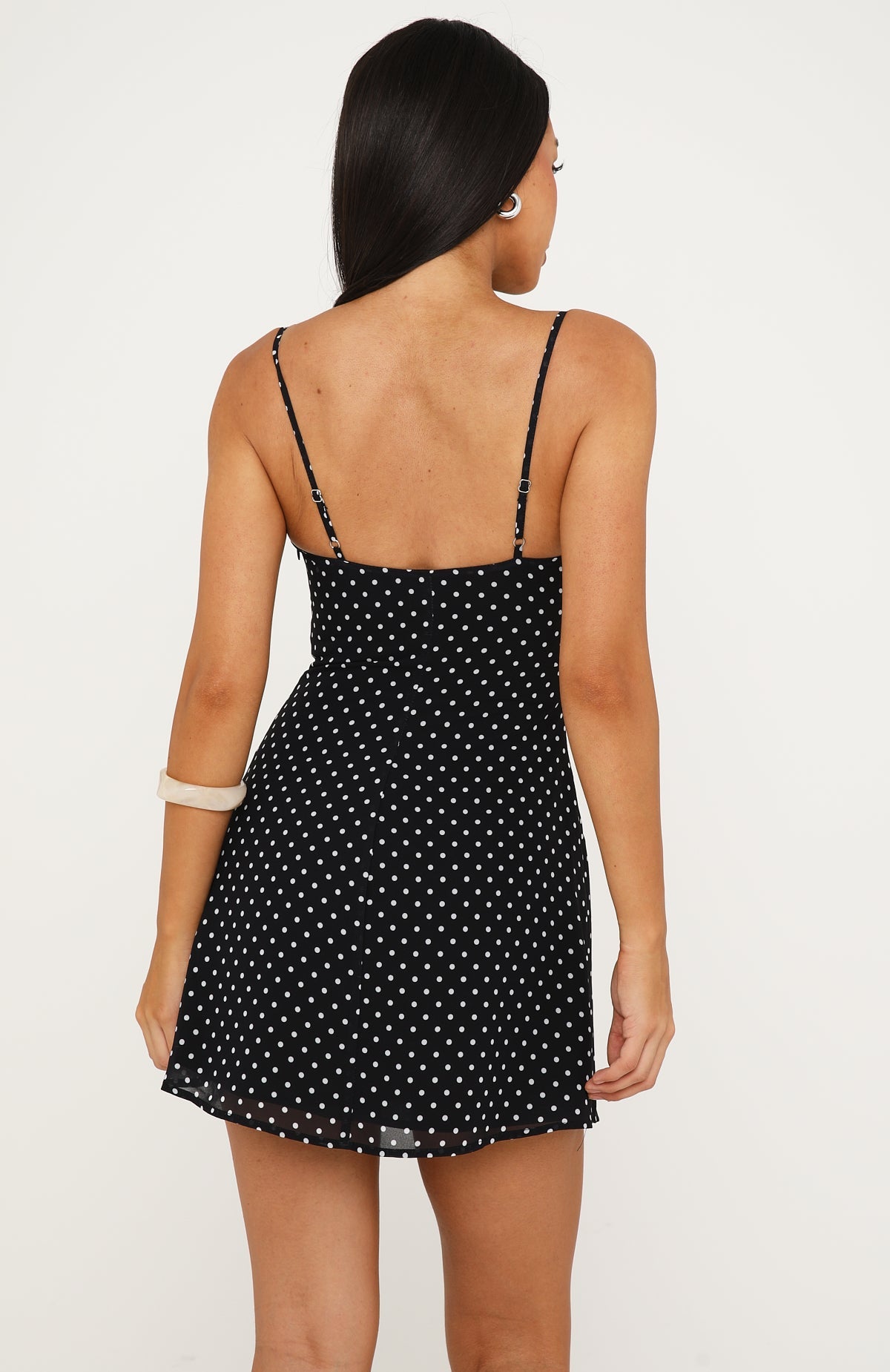 Making Statements Mini Dress Black/White Polka Dot