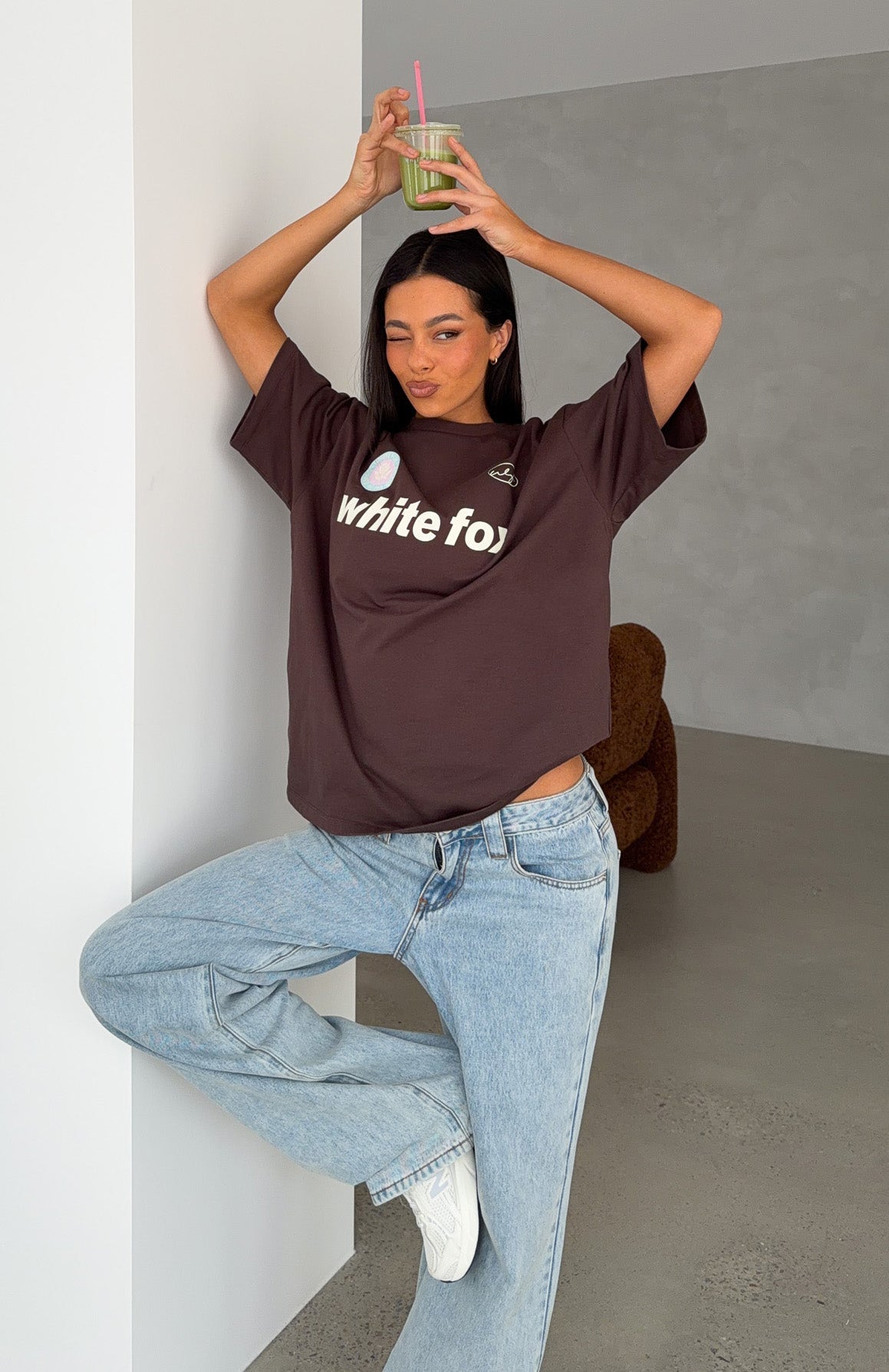 No Matter What Happens Oversized Tee Chocolate