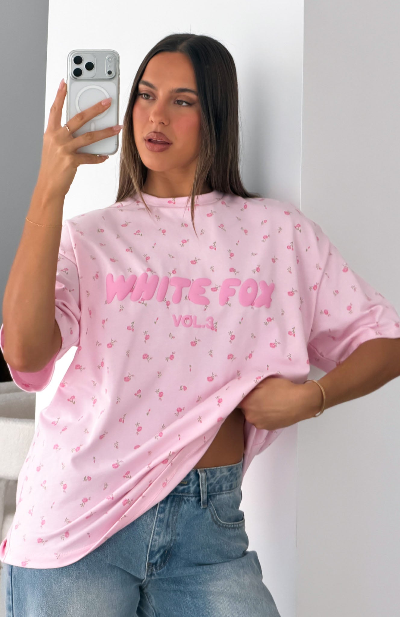 Offstage Printed Oversized Tee Posy Ditsy