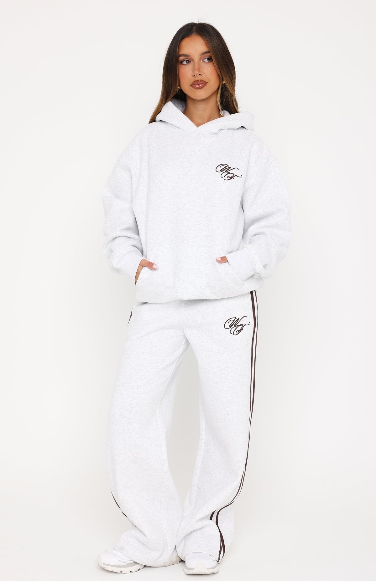 Studio 17 Raven Wide Leg Sweatpants Grey Marle