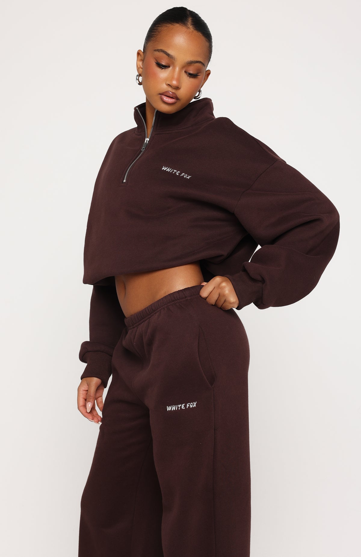 Test Drive Boxy Quarter Zip Sweater Chocolate